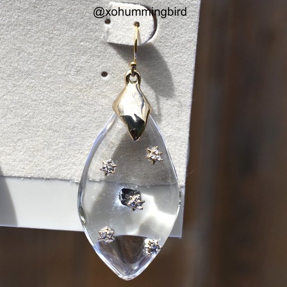 Alexis Bittar | Spike Studded Wire Drop Earring (Clear) - Picture 6 of 7